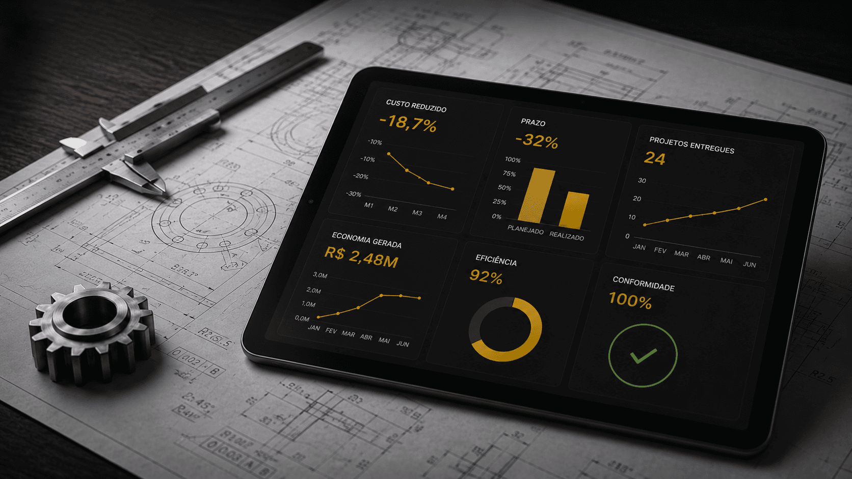 Dados de performance em projetos de engenharia